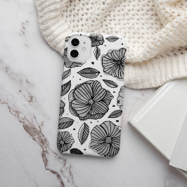 Watercolor and ink flowers – black and white Case-Mate iPhone hülle