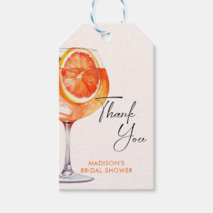 Watercolor Aperol Spritz Brautparty Geschenkanhänger