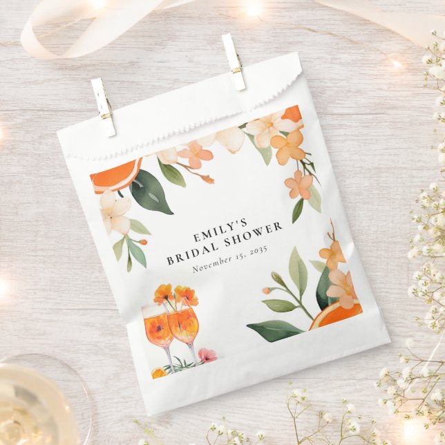 Watercolor Aperol Spritz Brautparty Geschenktütchen (Ausgeschnitten)