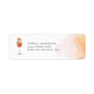 Watercolor Aperol Spritz Orange Cocktail