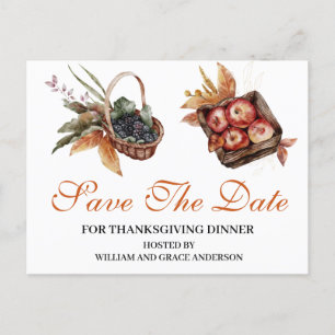 Watercolor Apfel Beerige Thanksgiving Save the Dat Postkarte