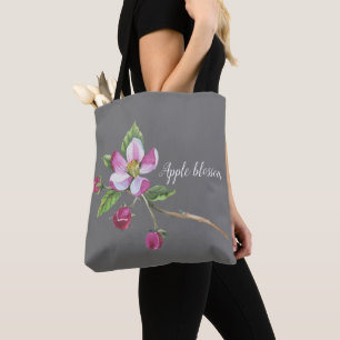 Watercolor Apple Blossom Tasche