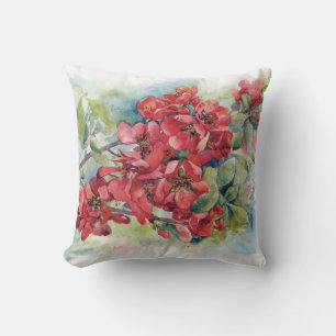 Watercolor apple quince flower flowers tree weddin kissen