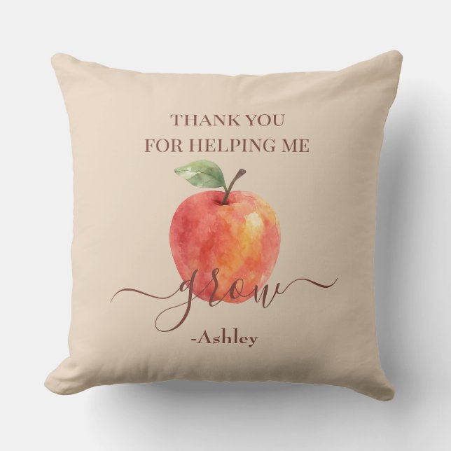 Watercolor Apple Teacher - Danke, Geschenk Kissen (Vorderseite)