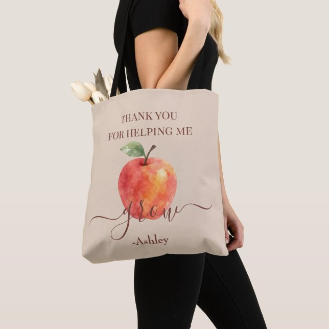 Watercolor Apple Teacher - Danke, Geschenk Tasche (Von Nahem)