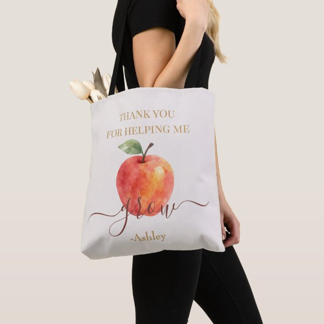 Watercolor Apple Teacher - Danke, Geschenk Tasche (Von Nahem)