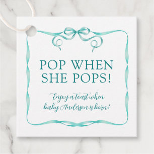 Watercolor Aqua-Band Pop When She Pops Geschenkanhänger