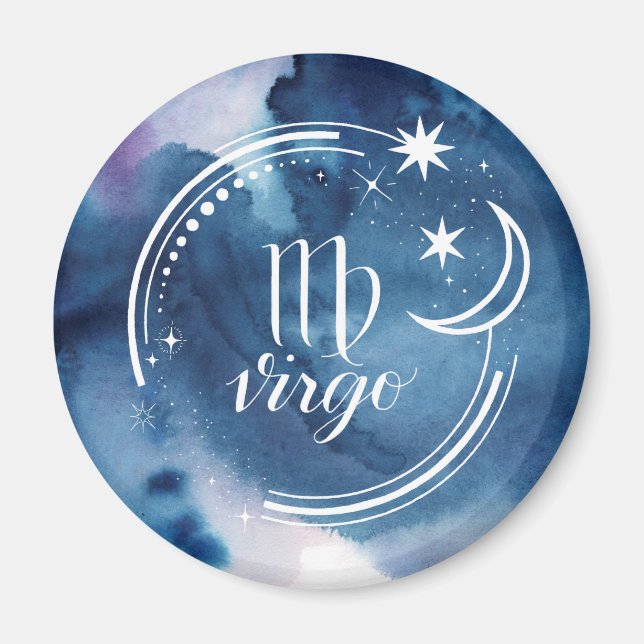 Watercolor Astrology - Virgo Magnet (Vorne)