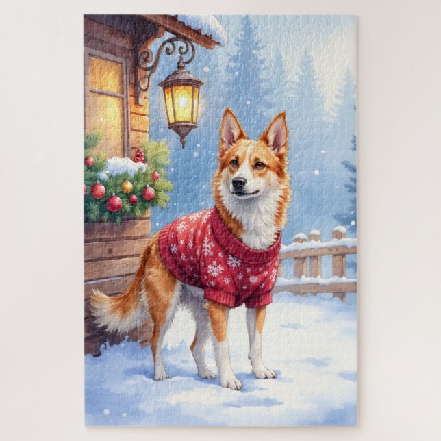 Watercolor Australian Cattle Dog Rustic Garland (Vertikal)