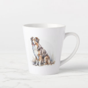 Watercolor Australian Shepherd Milchtasse