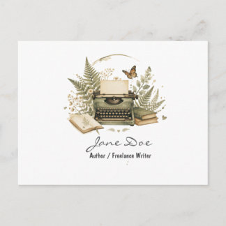 Watercolor Author Postcard, Botanical Floral Fern  Postkarte