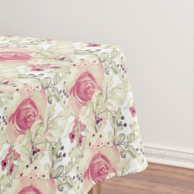 Watercolor Autumn Blooms Pattern Tischdecke (Beispiel)