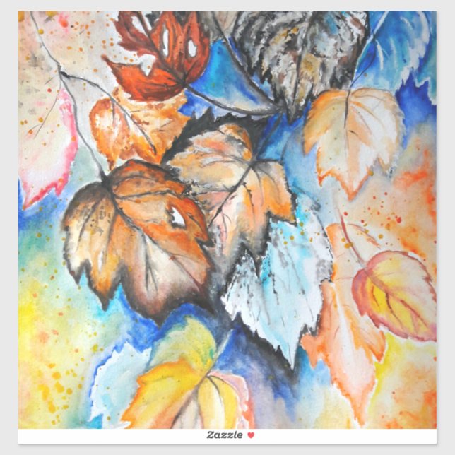 Watercolor - Autumn Leaves Aufkleber (Blatt)
