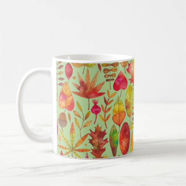 Watercolor Autumn Leaves Kaffeetasse (Links)