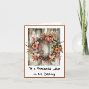 Watercolor Autumn Wreath Carte d'anniversaire pour