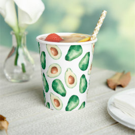 Watercolor Avocado Pattern Geburtstagsparty Pappbecher