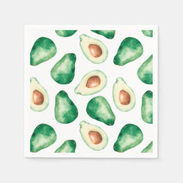 Watercolor Avocado Pattern Geburtstagsparty Serviette