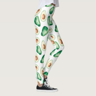 Watercolor Avocado Pattern Leggings