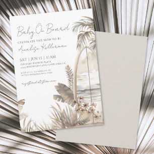 Watercolor Baby an Bord Beach Baby Shower-Einladun Einladung