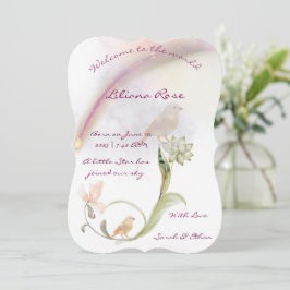 Watercolor Baby Birth Announccard