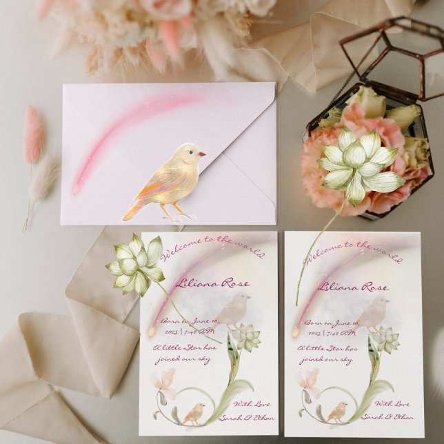 Watercolor Baby Birth Announccard Einladung (Von Creator hochgeladen)