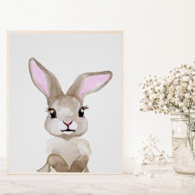 Watercolor Baby Bunny Cube Kinderzimmer Kinderwald Poster (Von Creator hochgeladen)