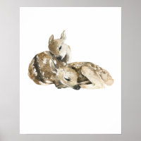 Watercolor Baby Deer Faer Kinderzimmer