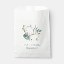 Watercolor Baby Elephant Prince Tropical Geburtsta Geschenktütchen