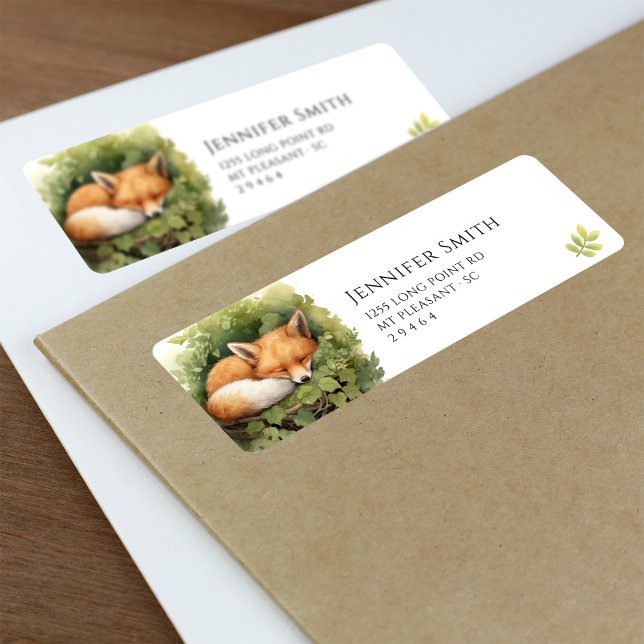 Watercolor Baby Fox Babydusche Adressetiketten (Von Creator hochgeladen)