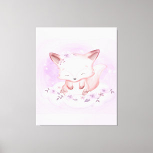 Watercolor Baby Fox Liebhaber Geschenk für Baby Leinwanddruck