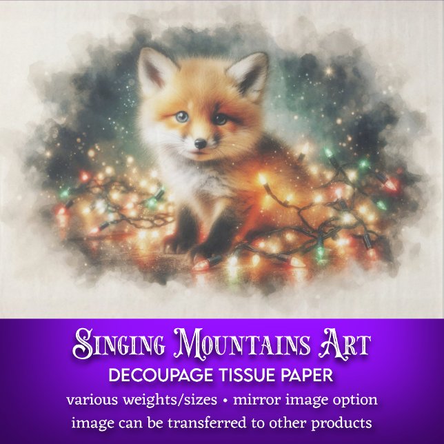 Watercolor Baby Fox Weihnachtsbeleuchtung Decoupag Seidenpapier (Von Creator hochgeladen)