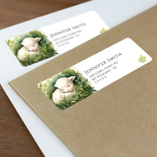 Watercolor Baby Lamb Baby Dusche Anschrift Labels