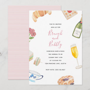 Watercolor Baby Shower Brunch Einladungen