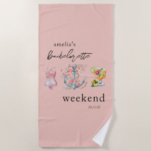 Watercolor Bachelorette Strandtuch