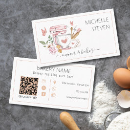 Watercolor Bakery Standmischer Business Card Visitenkarte