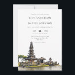 Watercolor Bali Temple QR Code Wedding Einladung<br><div class="desc">This elegant watercolor Bali wedding invitation can be personalized with your information in chic typography with your wedding website QR code on the reverse. Designed by Thisisnotme©</div>