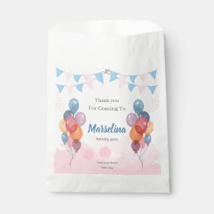 Watercolor Ballon Mädchen Geburtstagsparty Pour Ba Geschenktütchen