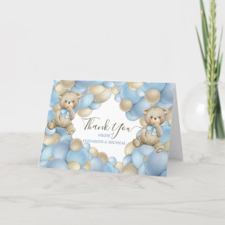 Watercolor Balloon Teddy Theme Paper Napkin Dankeskarte