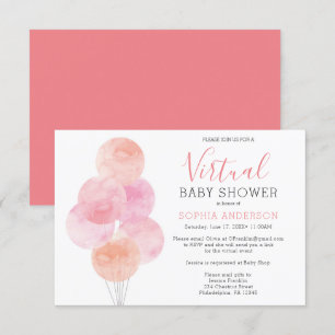 Watercolor Balloons Virtual Baby Dusche Einladung