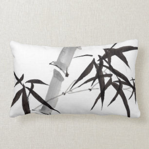 Watercolor bamboo art lendenkissen