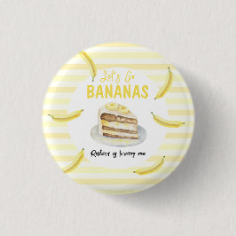 Watercolor Banana Cake Geburtstagsparty Button