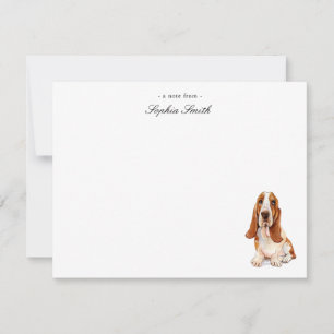 Watercolor Basset Hound Flat Merci Notes