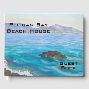 Watercolor Beach House Zuhause Gästebuch