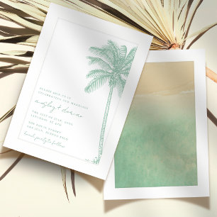 Watercolor Beach Palm Tree Boho Wedding Einladung