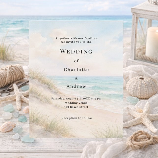 Watercolor beach sand dunes wedding invitation (Von Creator hochgeladen)