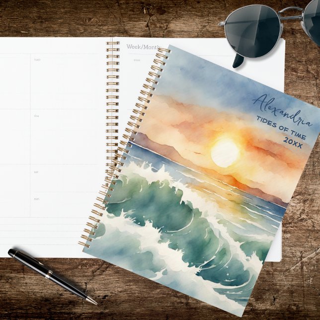 Watercolor Beach Sunset  Planer (Von Creator hochgeladen)