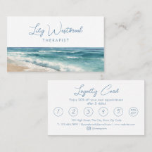 Watercolor Beach Therapist Psychologist Elegant