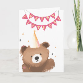 Watercolor Bear Birthday Greeting Karte