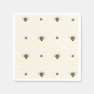 Watercolor Bee Pattern Serviette