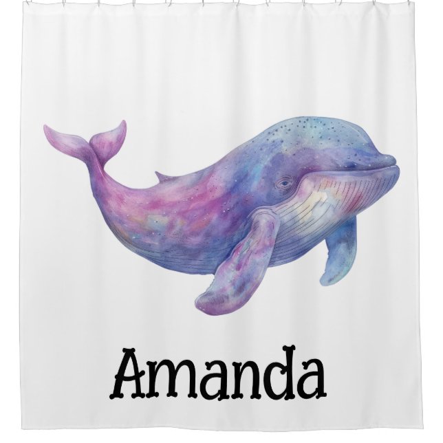 Watercolor Beluga Whale Duschvorhang (Vorderseite)